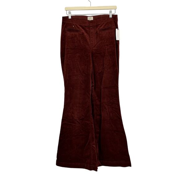 Anthropologie Pants - Anthropologie Pilcro Womens 31 Pull On Corduroy Flare Pants Navy Marin 70s Boho